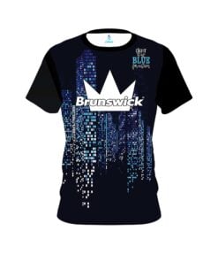 Brunswick Autism Light It Up Blue Pixels CoolWick Bowling Jersey