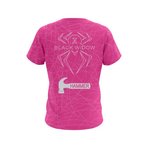 Hammer Black Widow Pink White CoolWick Bowling Jersey - Image 2