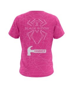 Alternative view of Hammer Black Widow Pink White CoolWick Bowling Jersey