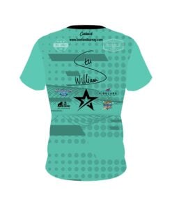 Alternative view of Stu Williams Teal Swirl CoolWick Bowling Jersey