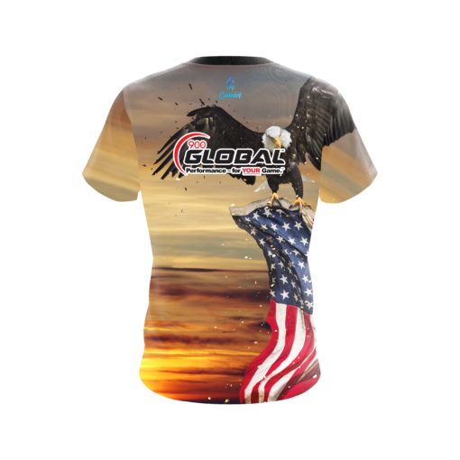 900 Global American Eagle Sunrise CoolWick Bowling Jersey - Image 2