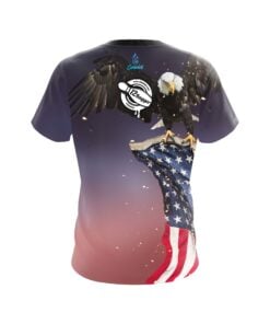 Alternative view of 12Bagger American Eagle Orange Purple CoolWick Bowling Jersey