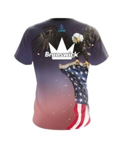Alternative view of Brunswick American Eagle Orange Purple CoolWick Bowling Jersey
