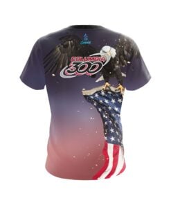 Alternative view of Columbia 300 American Eagle Orange Purple CoolWick Bowling Jersey