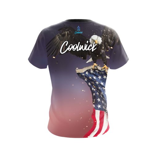 Signature Coolwick American Eagle Orange Purple Bowling Jersey - Image 2