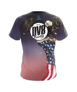 Alternative view of DV8 American Eagle Orange Purple CoolWick Bowling Jersey