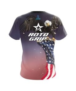 Alternative view of Roto Grip American Eagle Orange Purple CoolWick Bowling Jersey