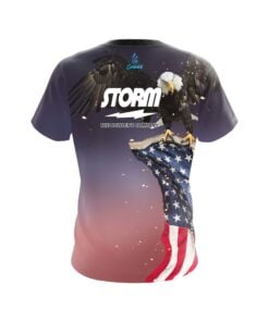 Alternative view of Storm American Eagle Orange Purple CoolWick Bowling Jersey