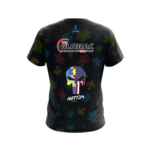 900 Global Autism Punisher CoolWick Bowling Jersey - Image 2
