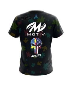 Alternative view of Motiv Autism Punisher CoolWick Bowling Jersey