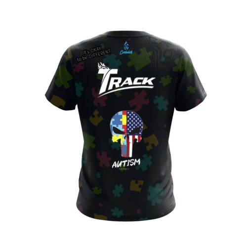 Track Autism Punisher CoolWick Bowling Jersey - Image 2