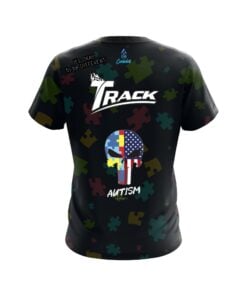 Alternative view of Track Autism Punisher CoolWick Bowling Jersey