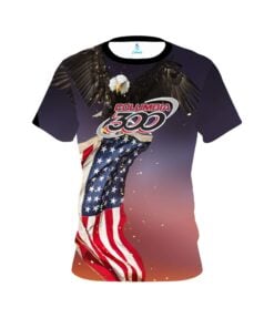 Columbia 300 American Eagle Orange Purple CoolWick Bowling Jersey