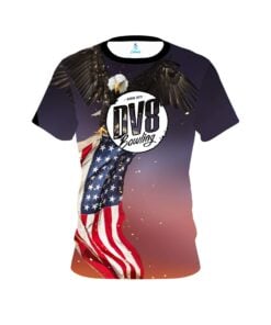 DV8 American Eagle Orange Purple CoolWick Bowling Jersey