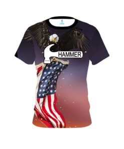 Hammer American Eagle Orange Purple CoolWick Bowling Jersey