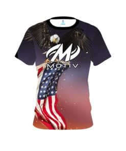 Motiv American Eagle Orange Purple CoolWick Bowling Jersey