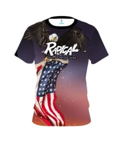 Radical American Eagle Orange Purple CoolWick Bowling Jersey