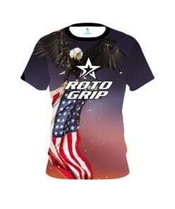 Roto Grip American Eagle Orange Purple CoolWick Bowling Jersey