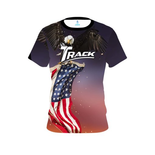 Track American Eagle Orange Purple CoolWick Bowling Jersey