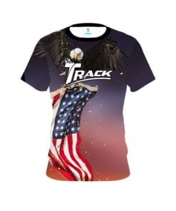 Track American Eagle Orange Purple CoolWick Bowling Jersey