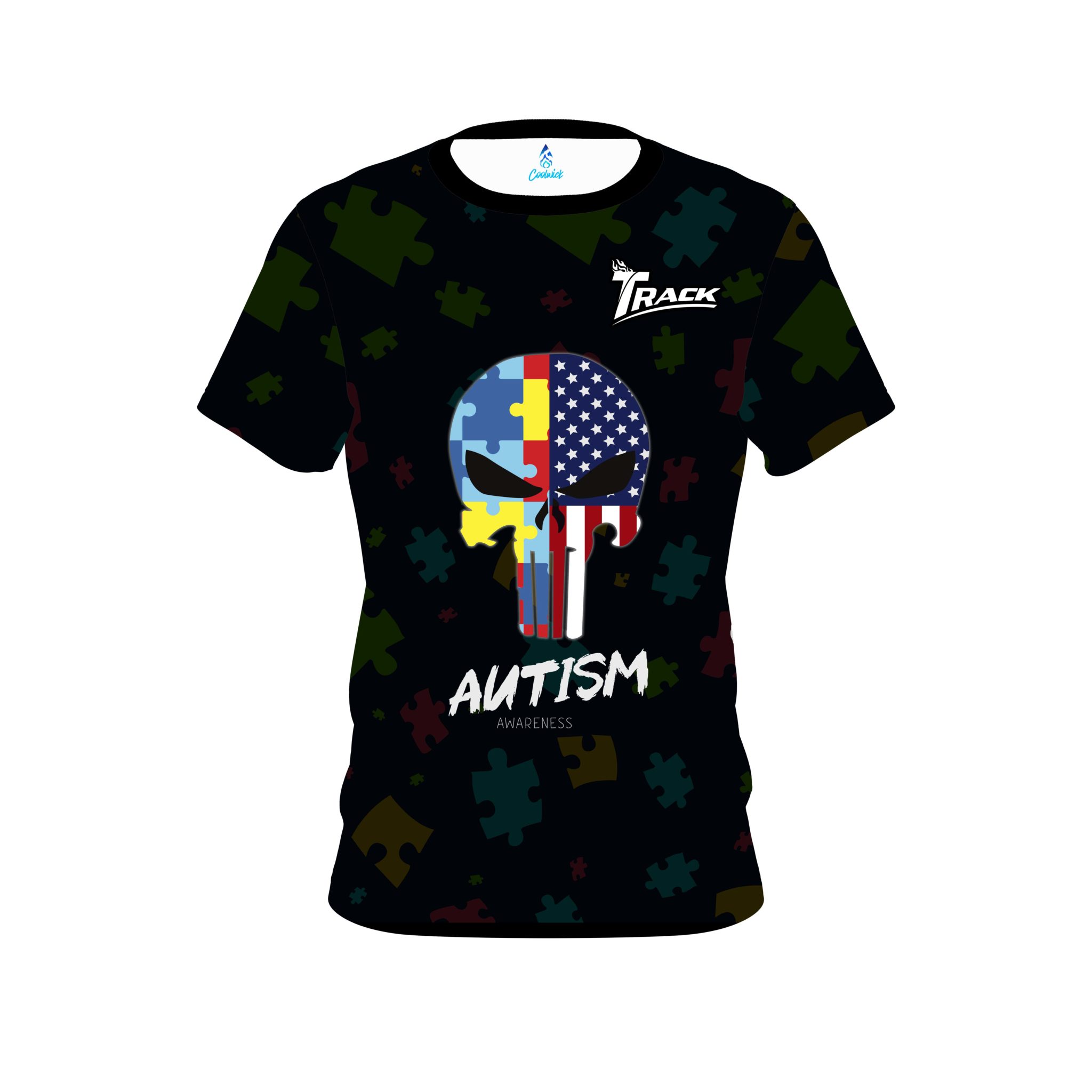 Track Autism Punisher CoolWick Bowling Jersey
