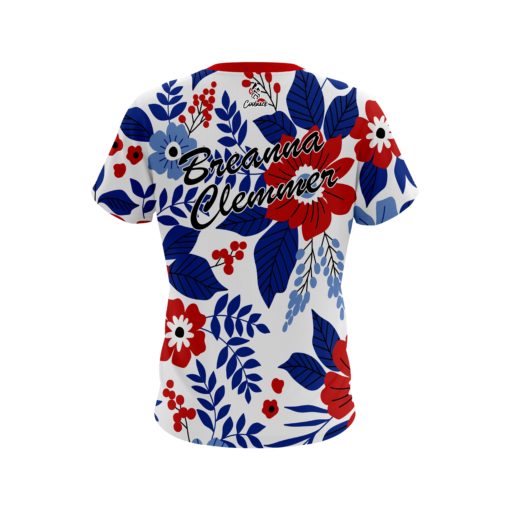 Breanna Clemmer Red White Blue Flowers CoolWick Bowling Jersey - Image 2