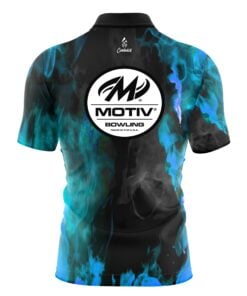 Alternative view of Motiv Blue Flame Quick Ship CoolWick Sash Zip Bowling Jersey