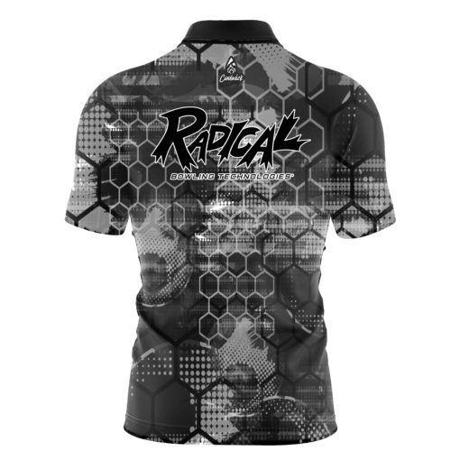 Radical Blackout Honeycomb Quick Ship CoolWick Sash Zip Bowling Jersey - Image 2