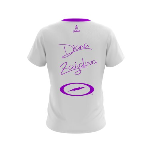 Storm Diana Zavjalova White Purple CoolWick Bowling Jersey - Image 2