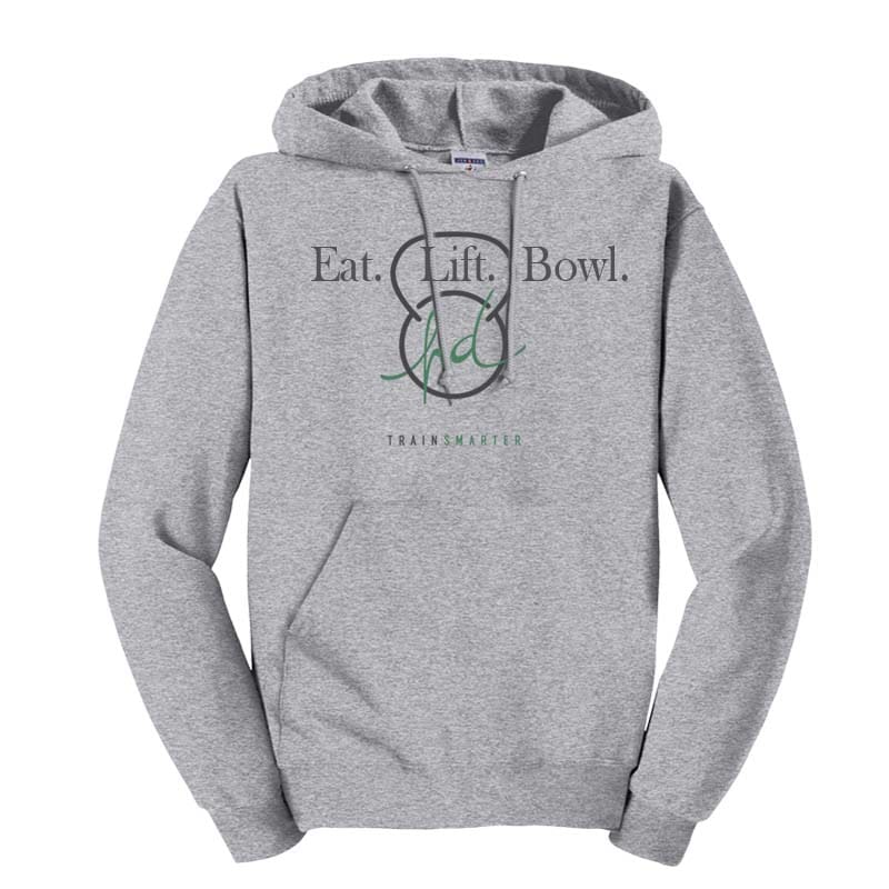 Eat Lift Bowl BowlFit Heather D'Errico Coolwick Unisex Hoodie Grey Heather Large