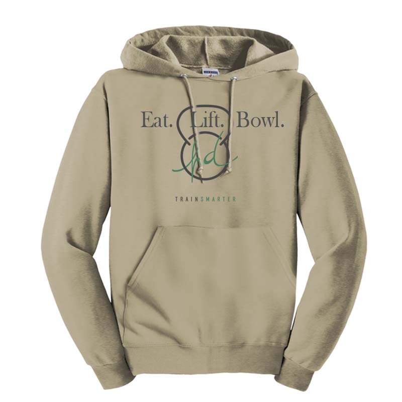 Eat Lift Bowl BowlFit Heather D'Errico Coolwick Unisex Hoodie Khaki Small