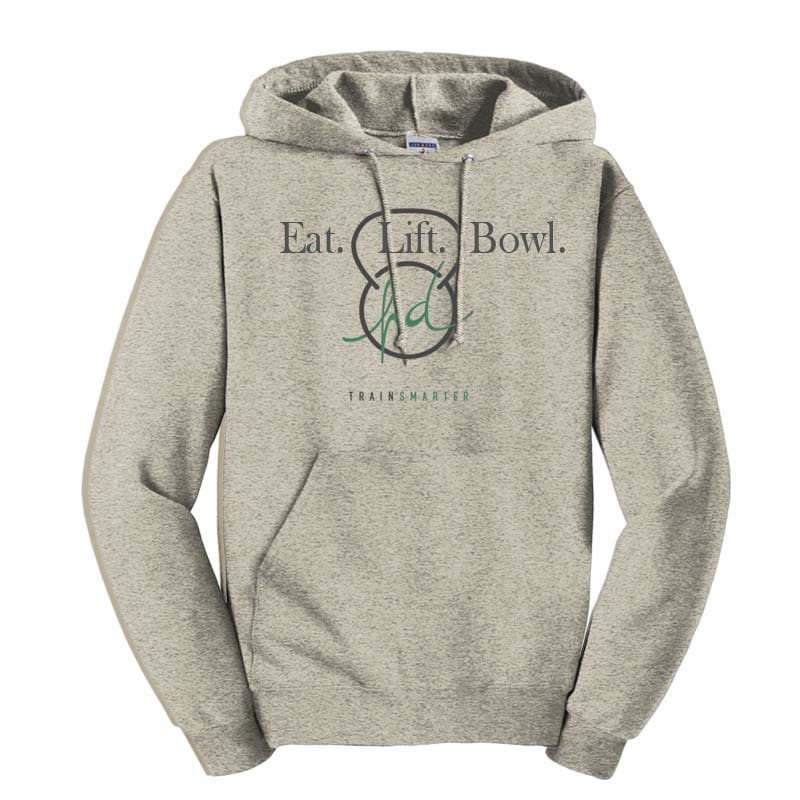Eat Lift Bowl BowlFit Heather D'Errico Coolwick Unisex Hoodie Oatmeal XL