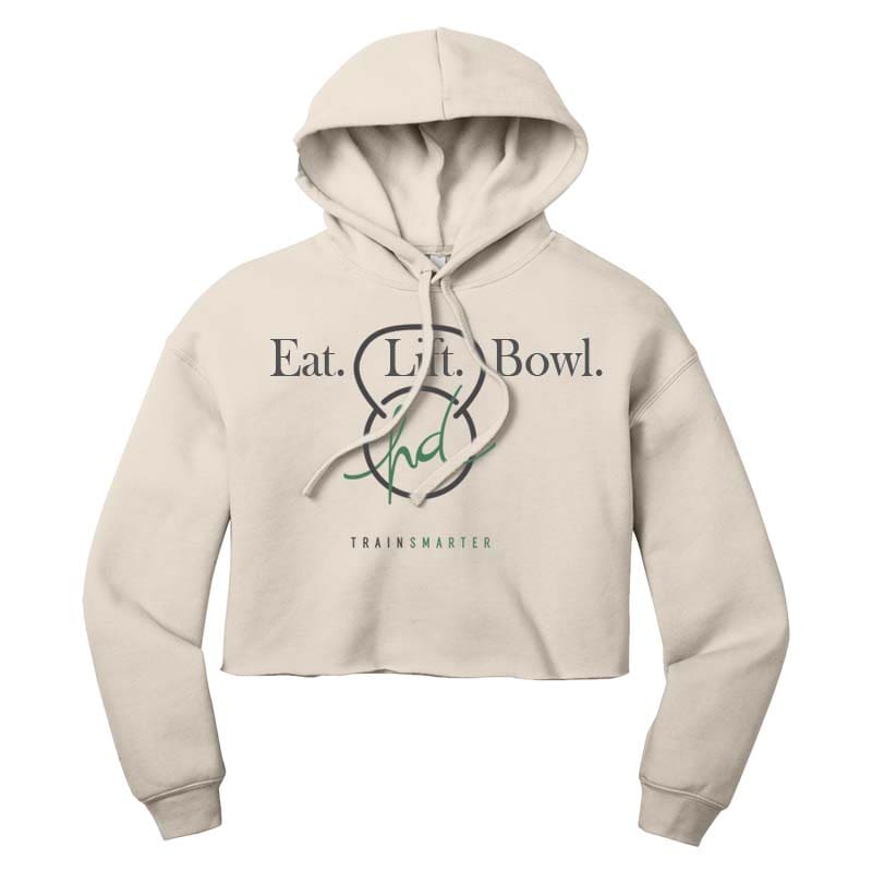 Eat Lift Bowl BowlFit Heather D'Errico Coolwick Women's Cropped Hoodie Heather Dust XL