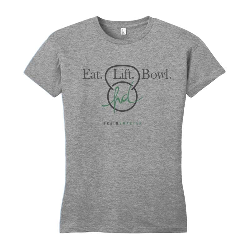Eat Lift Bowl BowlFit Heather D'Errico Coolwick Women's T-Shirt Grey Frost Small