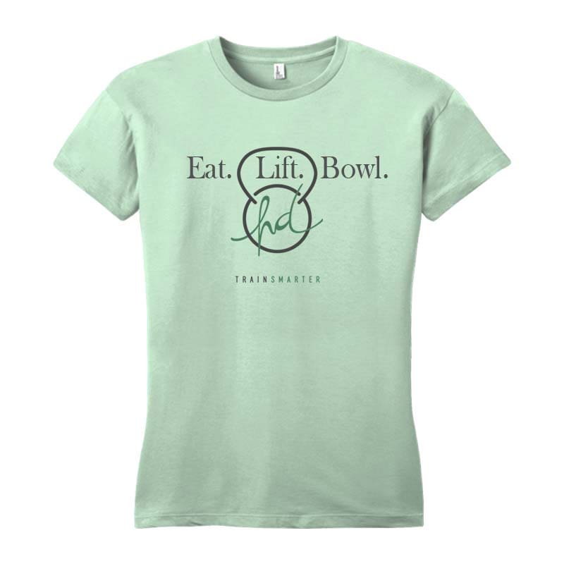 Eat Lift Bowl BowlFit Heather D'Errico Coolwick Women's T-Shirt Mint Large