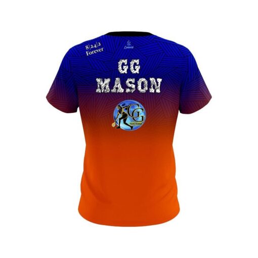 Gazmine “GG” Mason Storm Royal Blue Orange CoolWick Replica Bowling Jersey - Image 2