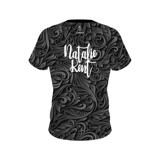 Natalie Kent #GirlBowler Black Damask CoolWick Bowling Jersey - Image 2