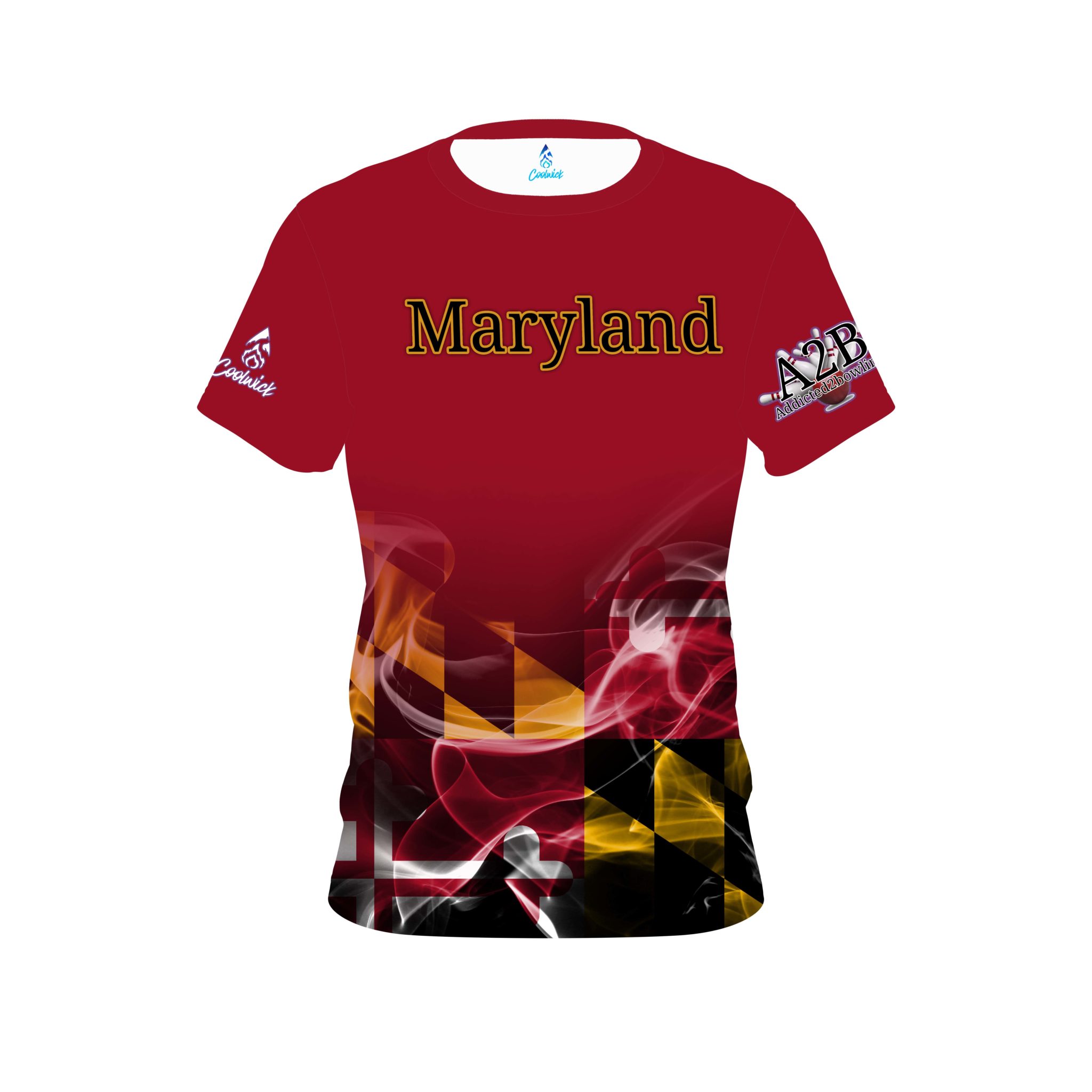 A2B Addicted2Bowling Jai Jones Red MD Flag CoolWick Jersey