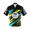 Motiv Yellow Blue Drive Quick Ship CoolWick Sash Zip Bowling Jersey