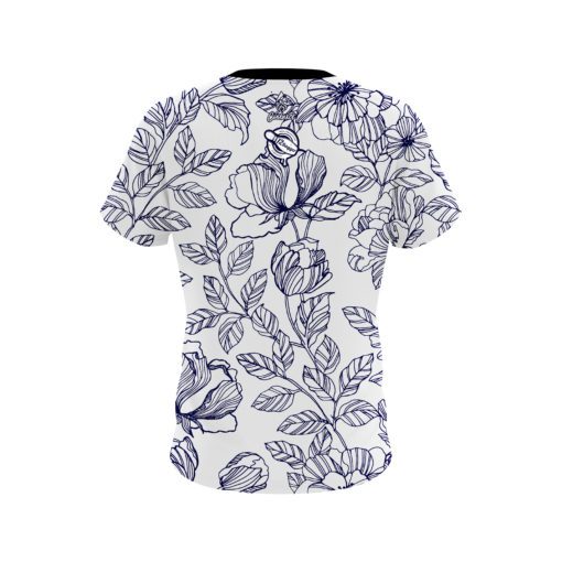 12Bagger Bowling Navy Flower Tattoo Coolwick Jersey - Image 2