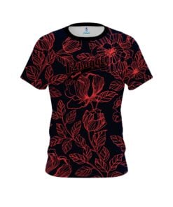 12Bagger Bowling Navy Red Flower Tattoo Coolwick Jersey