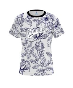 12Bagger Bowling Navy Flower Tattoo Coolwick Jersey