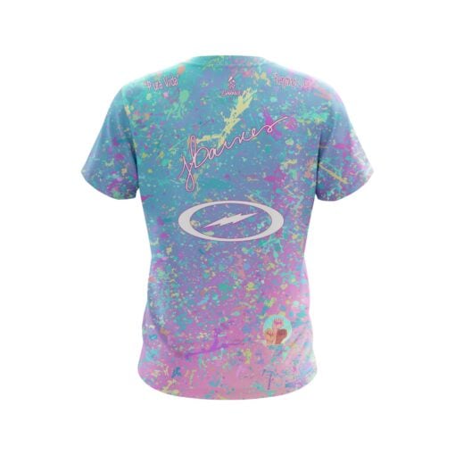 Josie Barnes Teal Pink Glitter Replica CoolWick Bowling Jersey - Image 2