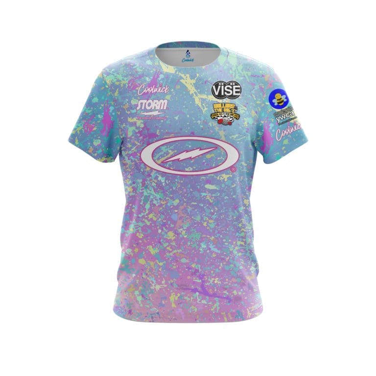 Josie Barnes Teal Pink Glitter Replica CoolWick Bowling Jersey