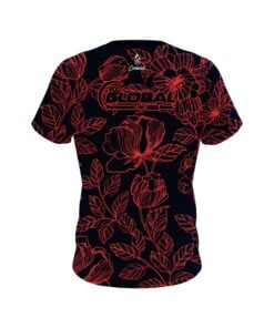 Alternative view of 900 Global Navy Red Flower Tattoo CoolWick Bowling Jersey