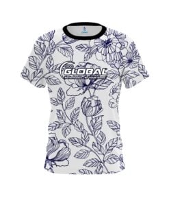 900 Global Navy Flower Tattoo CoolWick Bowling Jersey