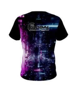 Alternative view of 900 Global Futuristic Neon Waves CoolWick Bowling Jersey