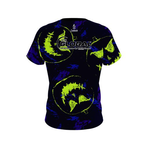 900 Global Sketchy Jack O' Lantern CoolWick Bowling Jersey - Image 2
