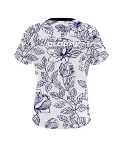 Alternative view of 900 Global Navy Flower Tattoo CoolWick Bowling Jersey