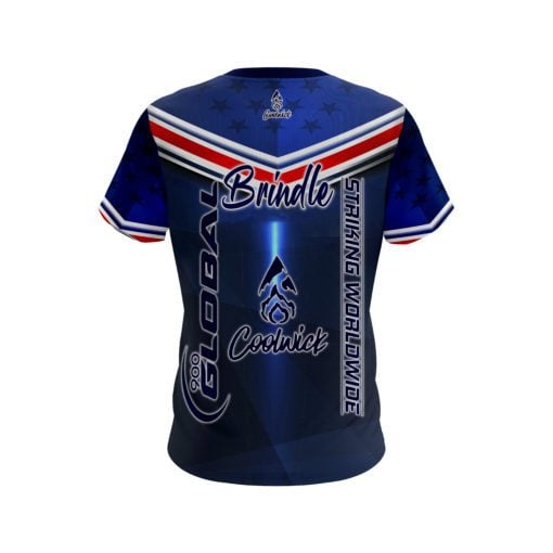 900 Global Ben Brindle American Racing Stripe CoolWick Bowling Jersey - Image 2